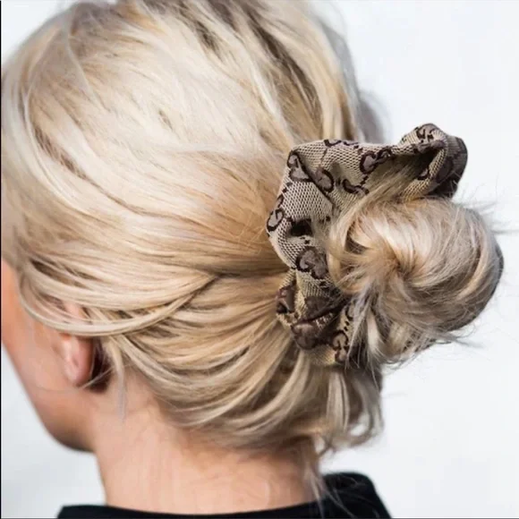 GG MONOGRAM LUXURY HAIR SCRUNCHIE ❤️🔥 - Picture 3 of 5